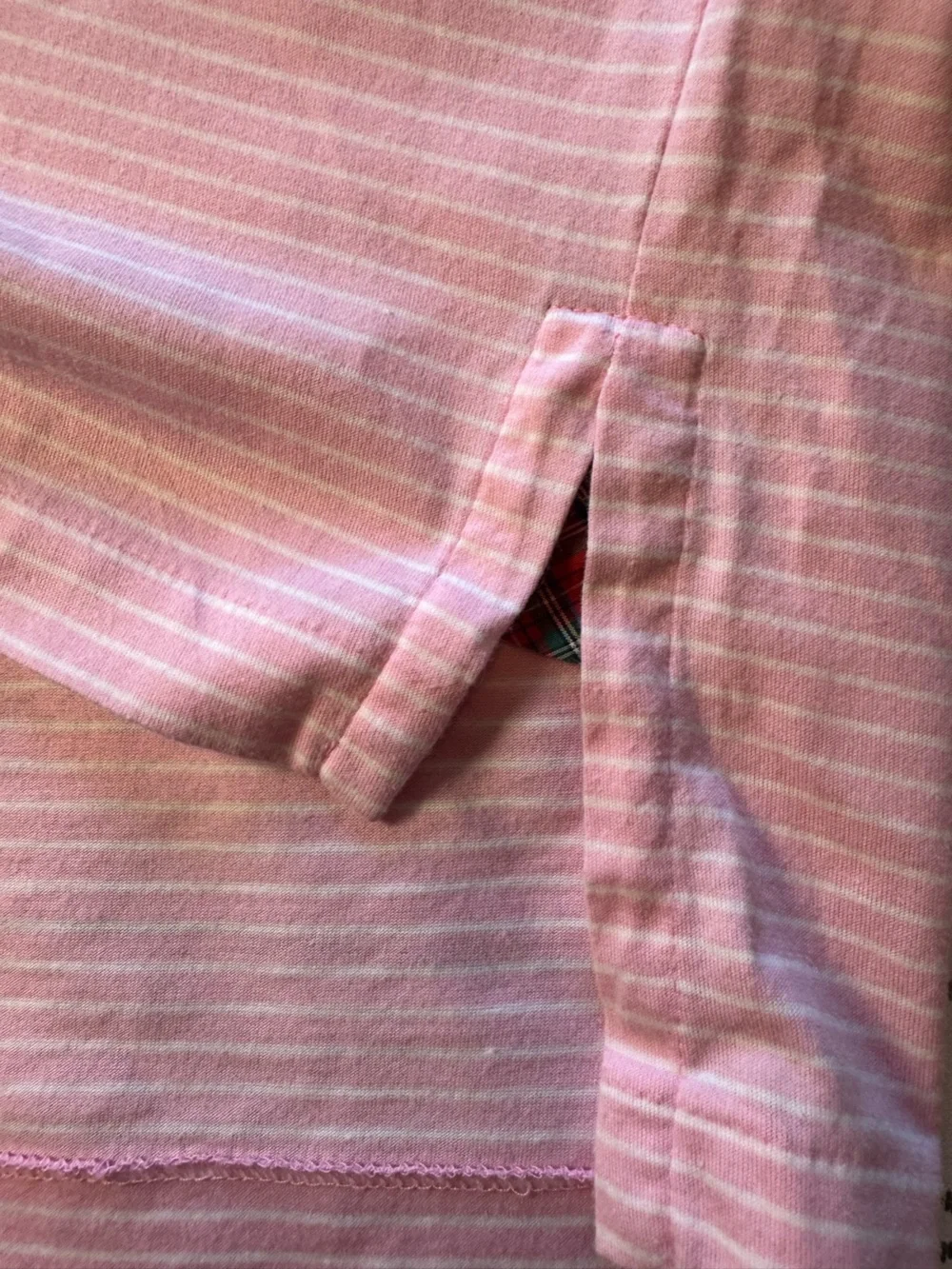 Polo Golf Ralph Lauren Light Pink & White Striped 100% Cotton Polo Shirt XLarge